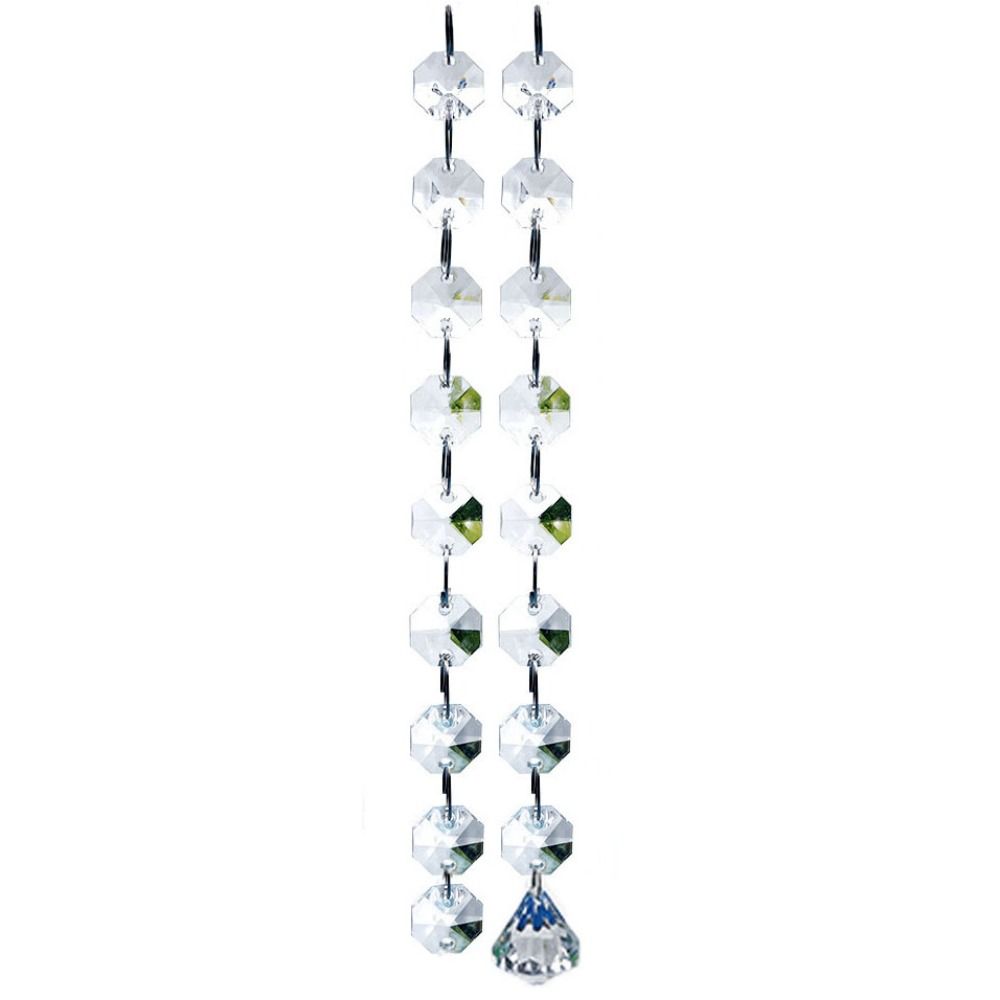 Home Bargains - 10 Stück 100cm Klare Perlenvorhänge Glänzende