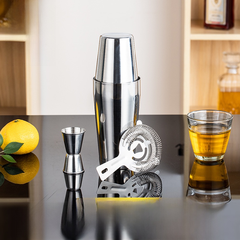 Boston Shaker Set - Edelstahl Bar-Werkzeug-Set Cocktail-Shaker Boston Vierteiliges Set