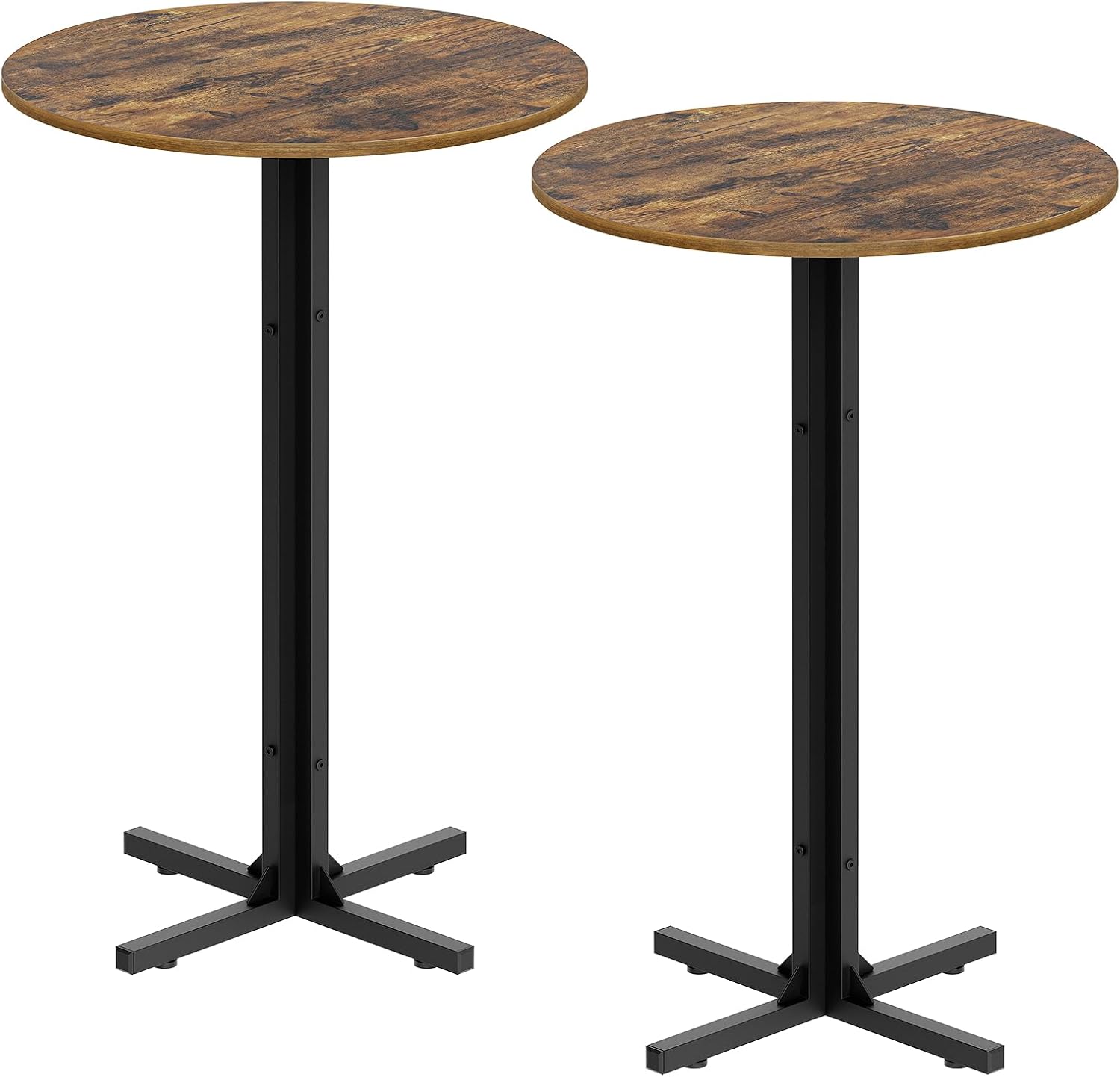 Home Bar And Counter - Runder Bartisch-Set mit 2 Tischen, Thekenhöhe,