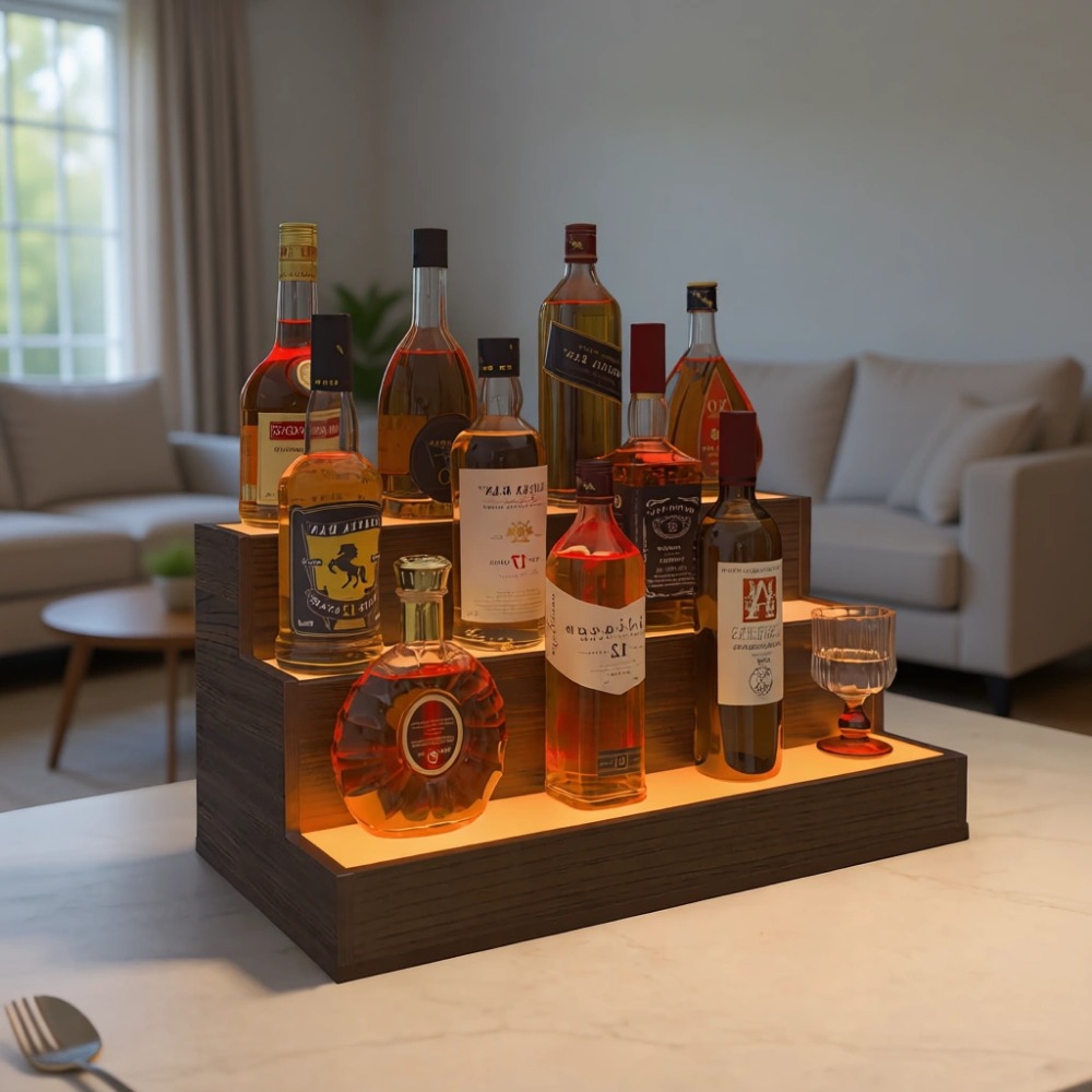 Home Bar Shelves - LED-Flaschenregal für die Hausbar | Whiskey-Ständer,