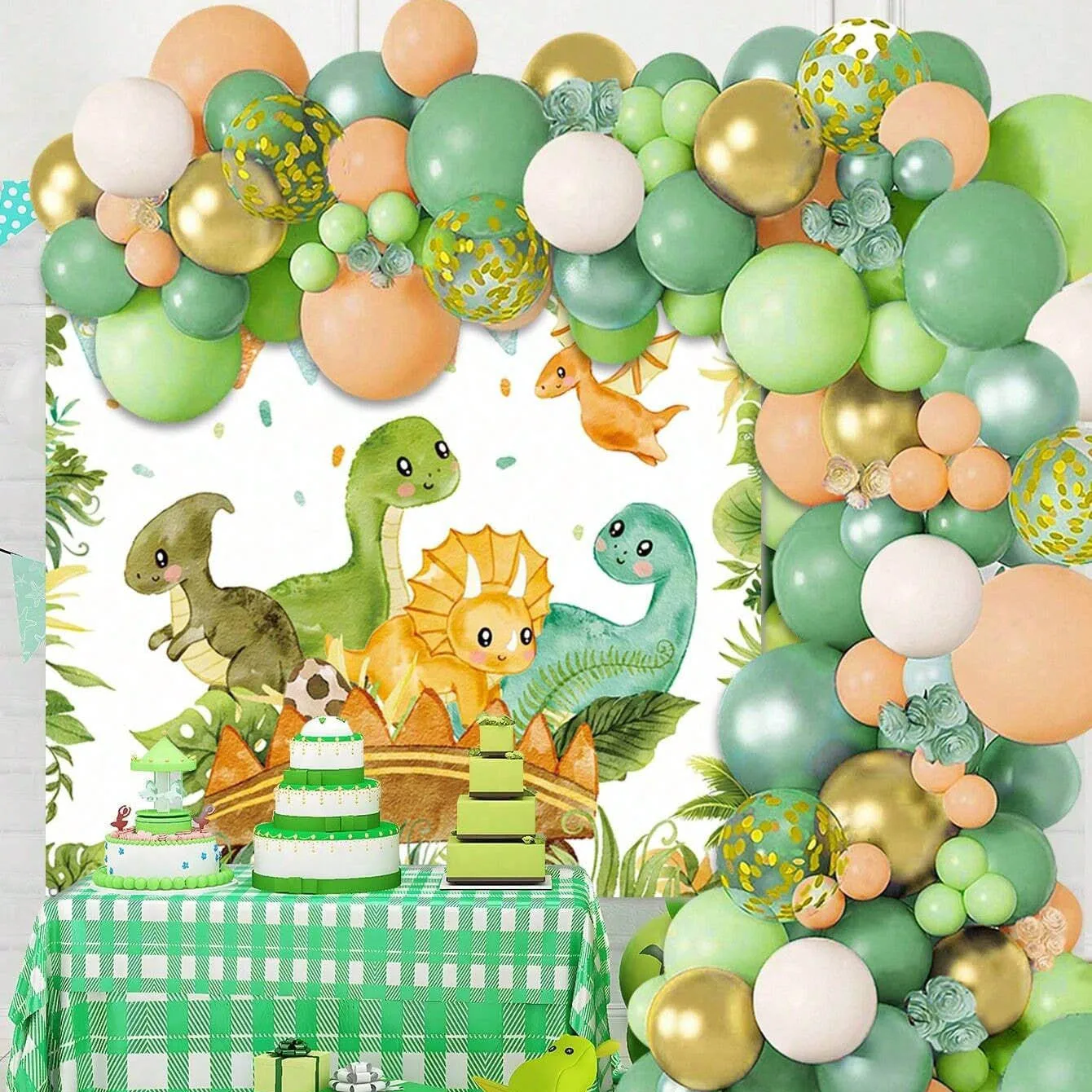 Home Bargains - Dinosaurier-Ballon-Set, Bogen für Kindergeburtstag, Dino-Mottoparty, Folienballons,