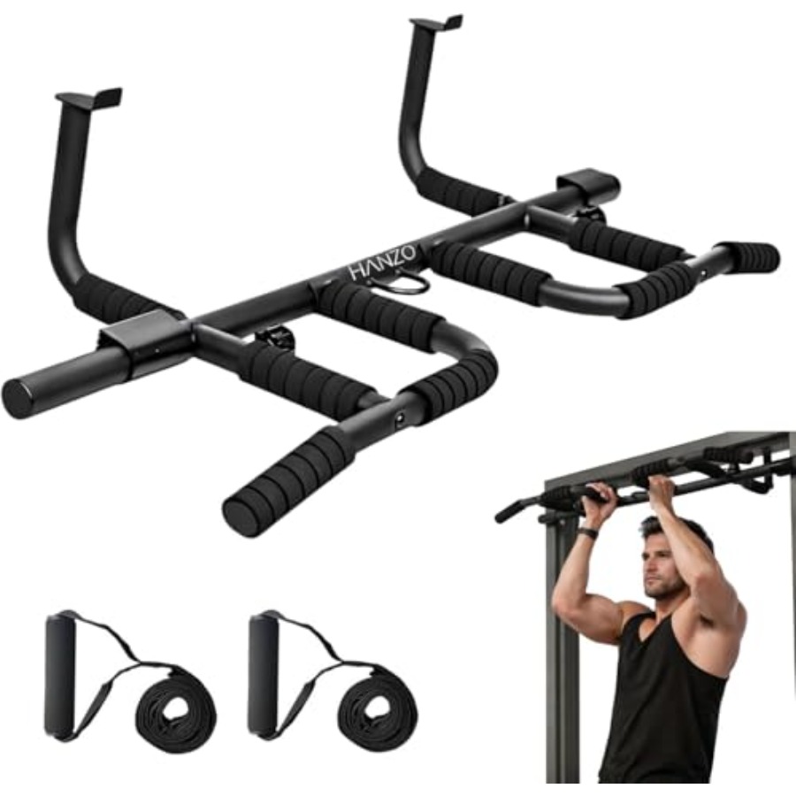 Home Bar Set - Türklimmzugstange-Set mit Aufhängegurten, Multi-Grip-Klimmzugstange für das