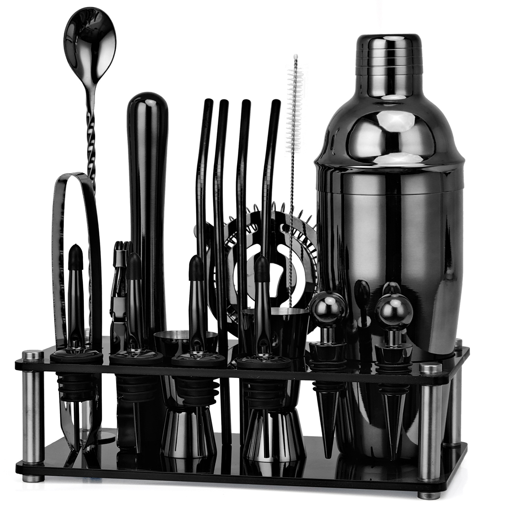 20 stücke Schwarz/Roségold/Sil – Boston Shaker Set Bewertung und Preis