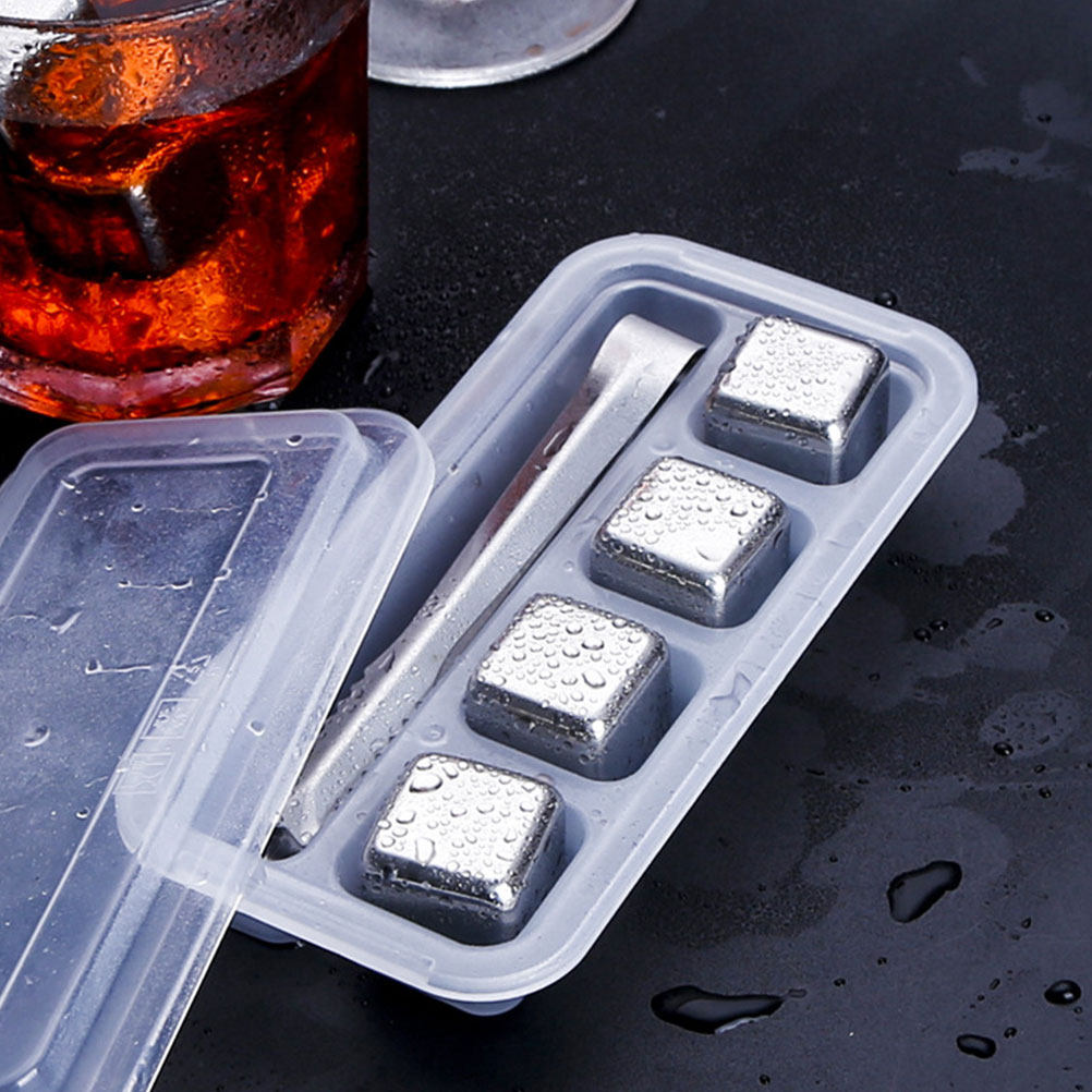 2 Sets Edelstahl-Eiswürfel Wie – Home Bar Set Bewertung und Preis